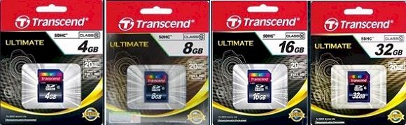 Transcend SDHC Ultimate Class 10 Memory Cards