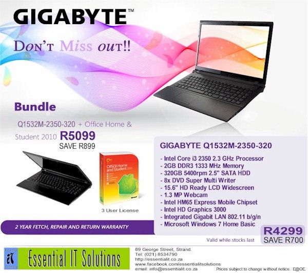 Gigabyte Q1532M-2350-320 sale