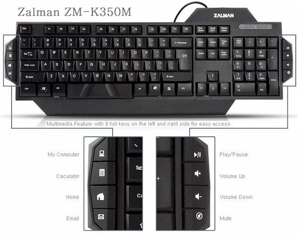 Zalman ZM-K350M keyboard layout