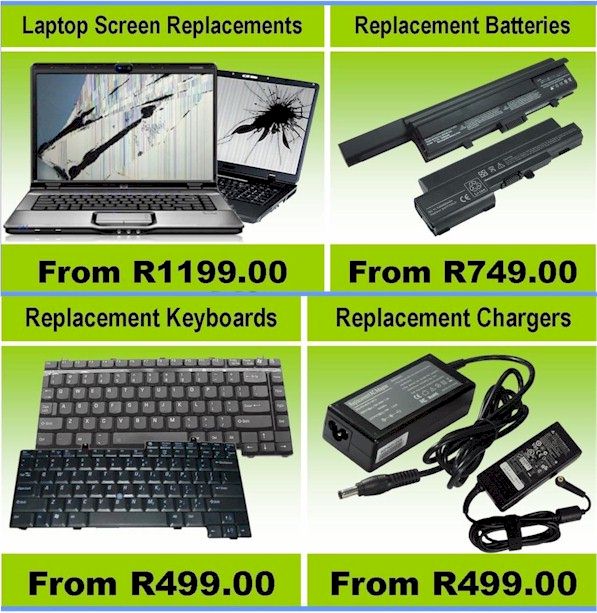 Laptop screen and battery replacements