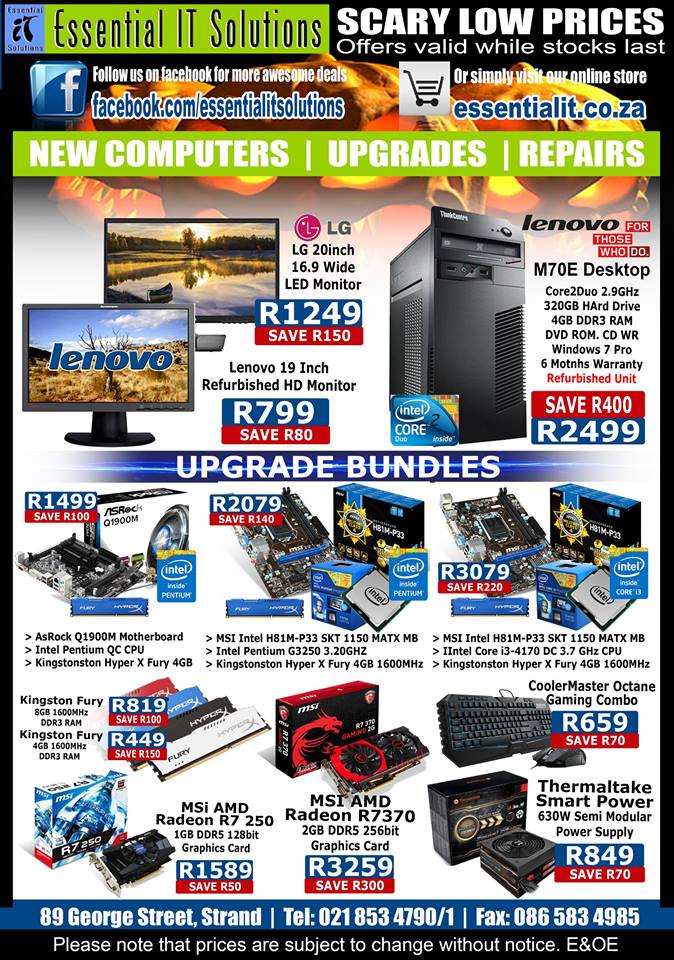 Essential IT Scary Low Prices 2 Nov 2015