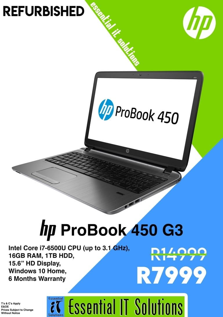 HP ProBook 450 G3 i7 laptop