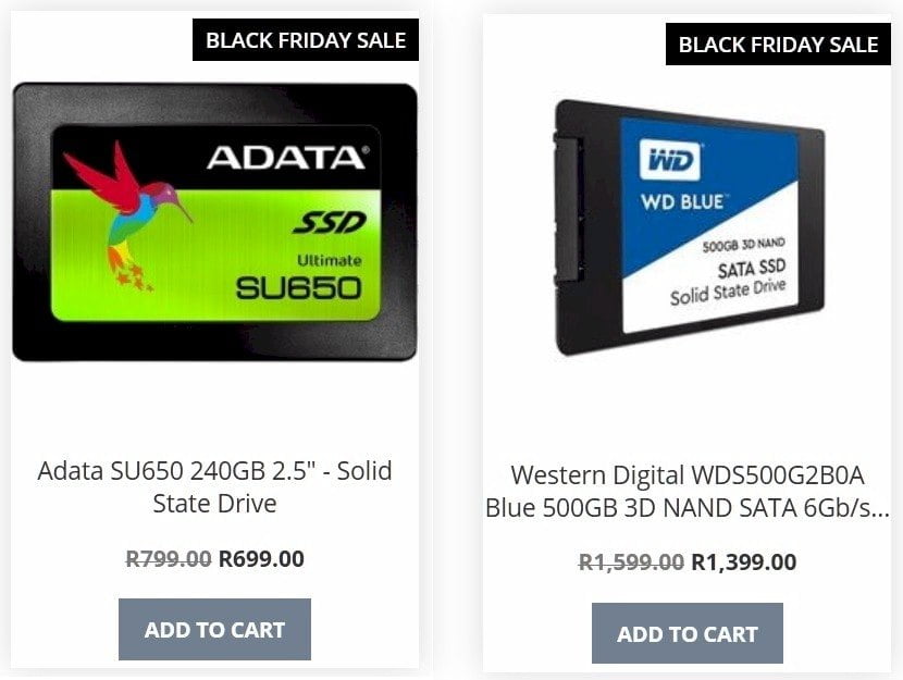 Black Friday SSD sale