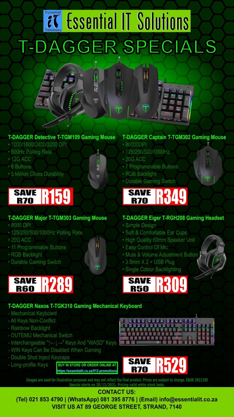 T-Dagger gaming keyboards and mouse on sale