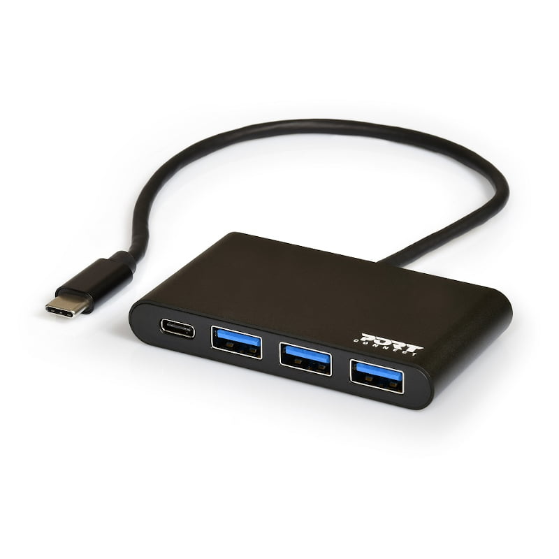 siproduct-387659-242243-71afd33994b51b70bb330f9a79785976409895e4 900122-DE_wr_01.jpg. Port Connect USB Type-C to 3 x USB3.0|1 x Type-C Adapter - Black