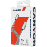 220615125420164882.jpg. CANYON MFI-3, Charge & Sync MFI braided cable with metalic shell, USB to li