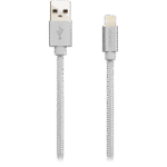 CNS-MFIC3PW. CANYON MFI-3, Charge & Sync MFI braided cable with metalic shell, USB to li