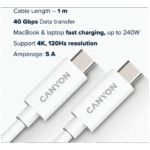 221104082624620385.jpg. CANYON UC-44, cable, U4-CC-5A1M-E, USB4 TYPE-C to TYPE-C cable assembly 40G