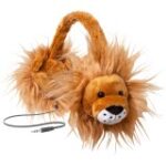 ETAUDFLION. Animalz Furry Retractable Volume Limiting Over-the-Ear Headphones - Lion