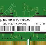 M471A5244CB0-CWE.jpg. 4GB Samsung, DDR4-3200MHz, 1Rx16, PC4-3200AA, 260-Pin, SDRAM Laptop Memory