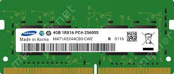 siproduct-722240-493633-49afdd185dfd2f5b0be585934b567cfba9733d6e M471A5244CB0-CWE.jpg. 4GB Samsung, DDR4-3200MHz, 1Rx16, PC4-3200AA, 260-Pin, SDRAM Laptop Memory