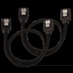 66558458_4006932289.png. Corsair Premium Sleeved SATA Data Cable Set with Straight Connectors; Black; 30cm