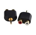 06011012 #2. 3.5mm Male to 2 x RCA Female Stereo Audio Adapter - Twin Pack