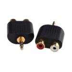 06011012 #2. 3.5mm Male to 2 x RCA Female Stereo Audio Adapter - Twin Pack