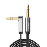 AV119-10599_UGREEN-AV119-Right-angled-3.5mm-Flat-A. UGreen AV119 Right-angled 3.5mm Flat Aux Cable 2m - Black/Silver