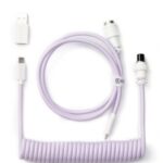 CAB-17 #2. Keychron Coiled Aviator Custom USB Cable | Straight - Light Purple