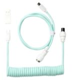 CAB-18 #4. Keychron Coiled Aviator Custom USB Cable | Straight | Mint Green